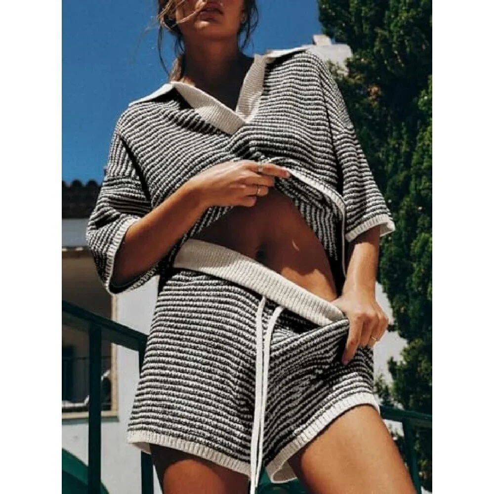 N/A high drawstring sweater
